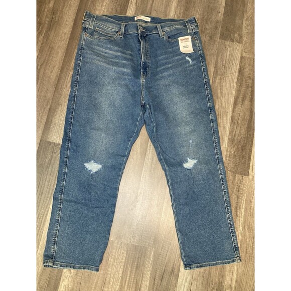 Signature Levi Strauss Women Blue Jeans Heritage High Rise Straight 20 W35 NWT - Picture 4 of 10